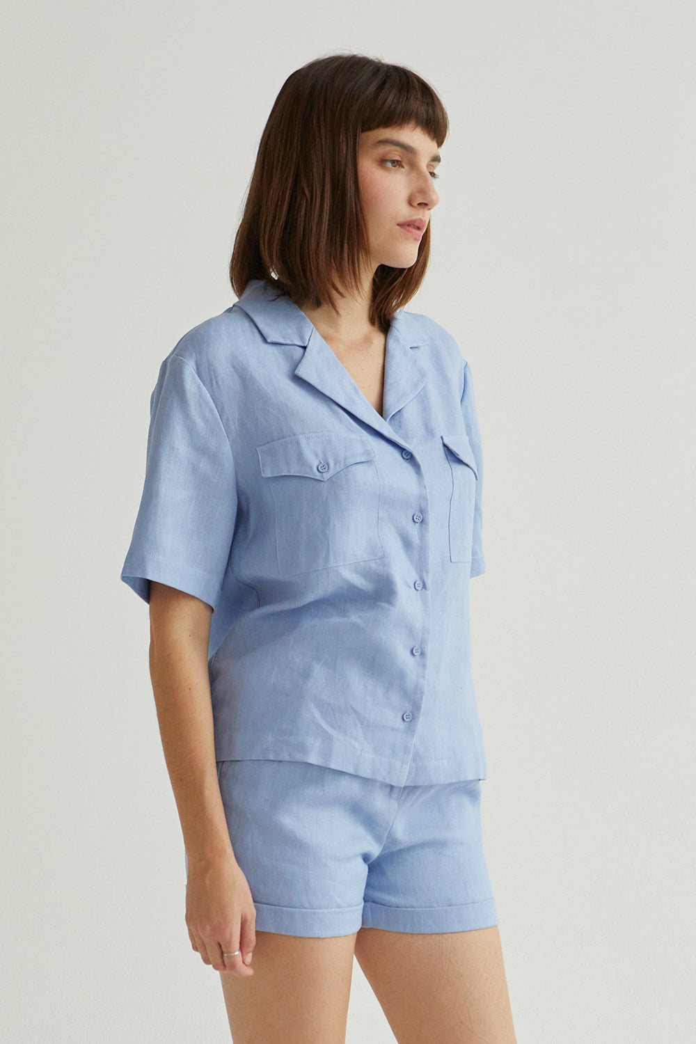Clara Linen Button Up Top