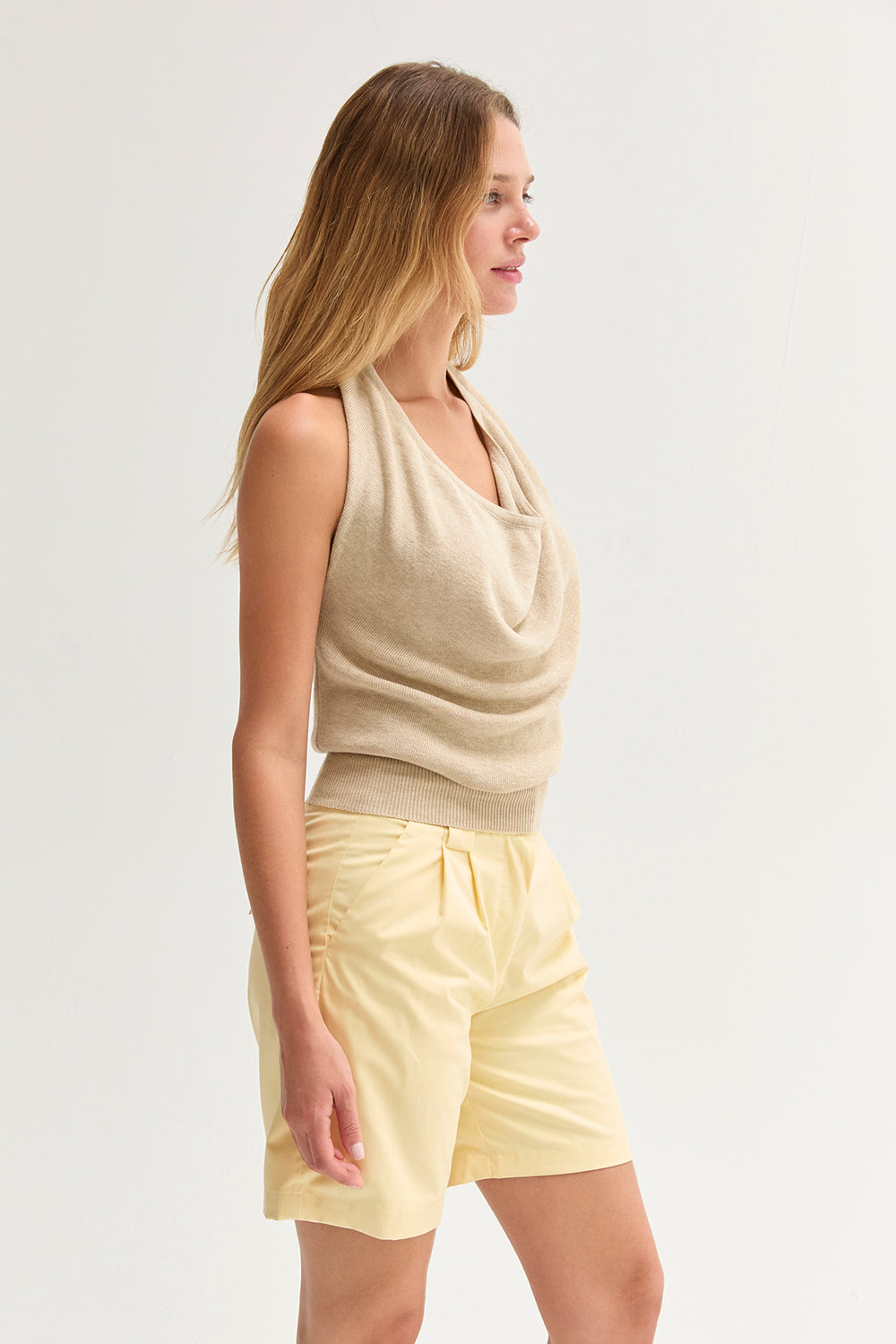 Mila Cowl Neck Halter Knit Top