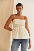 Mindy Pleated Babydoll Camisole Top
