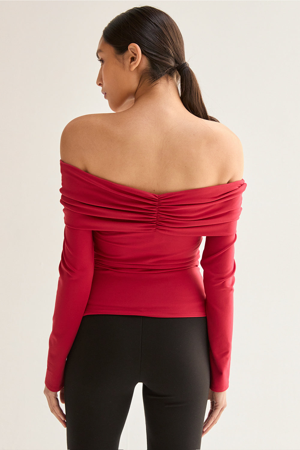 Abigail Front Twist Off Shoulder Knit Top