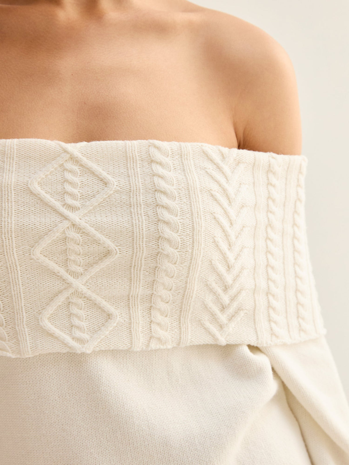 Devon Off Shoulder Cable Knit Top