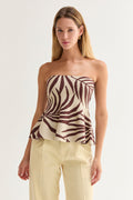 Ayanna Leaf Print Jacquard Knit Peplum Top