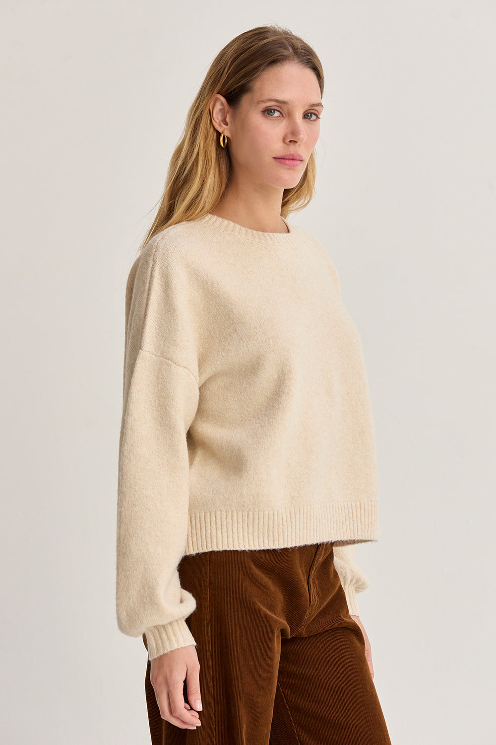 Josie Balloon Sleeve Crewneck Sweater