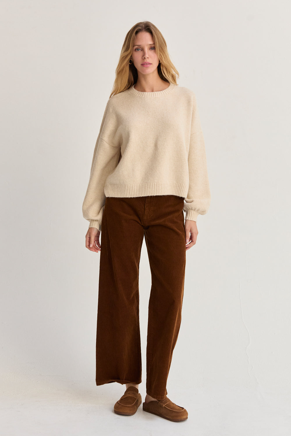 Josie Balloon Sleeve Crewneck Sweater
