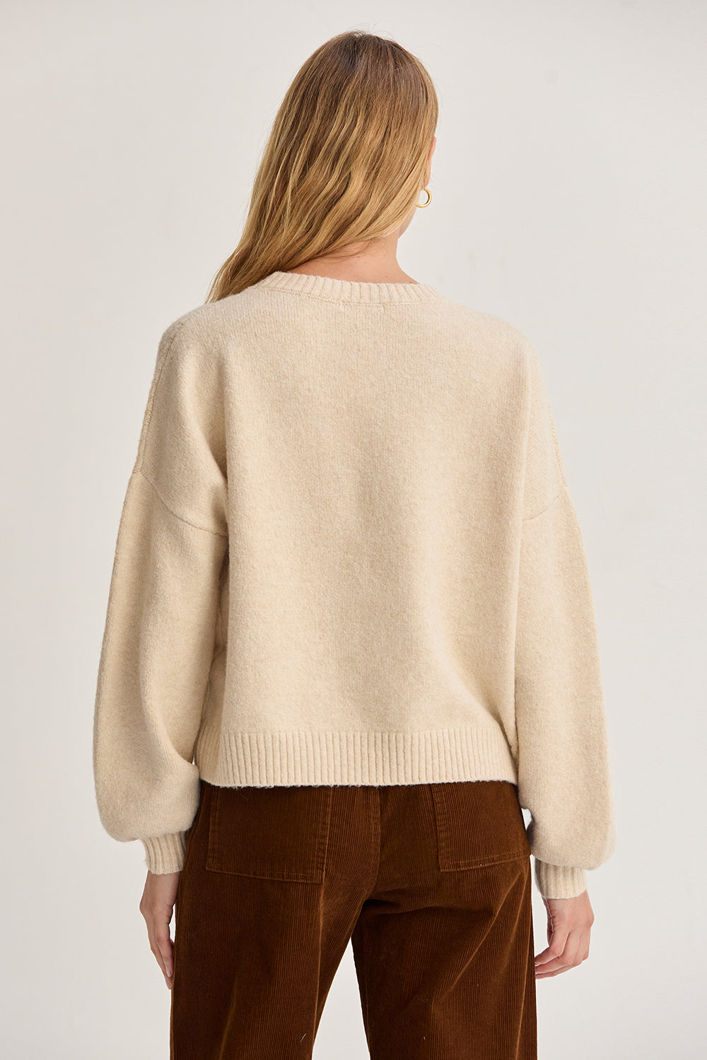Josie Balloon Sleeve Crewneck Sweater