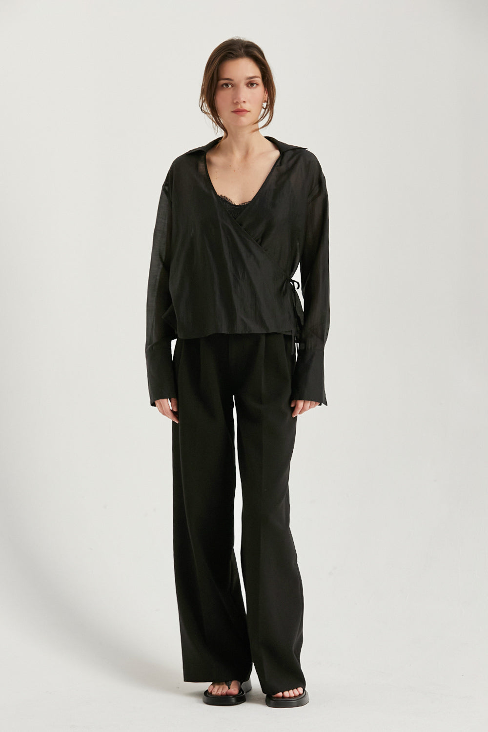 Adriana Collared Wrap Two-Piece Top