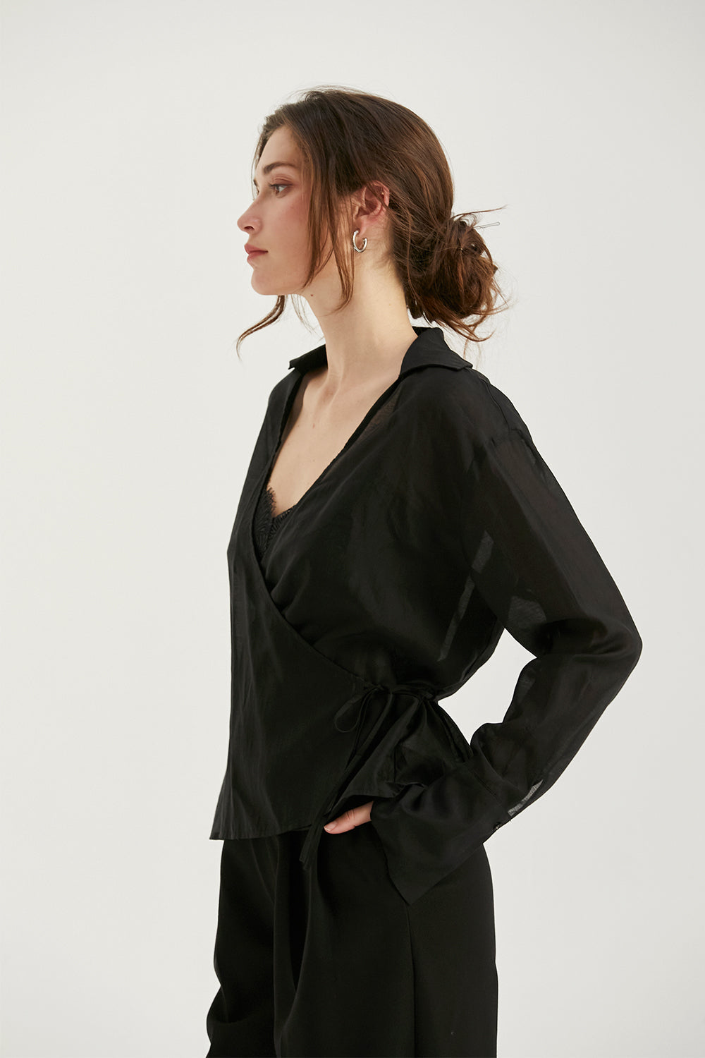 Adriana Collared Wrap Two-Piece Top