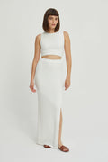 Maribel High Neck and High Waisted Skirt Set