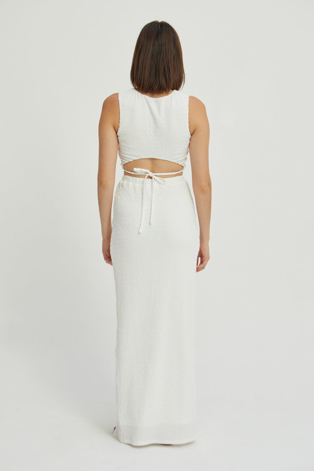 Maribel High Neck and High Waisted Skirt Set