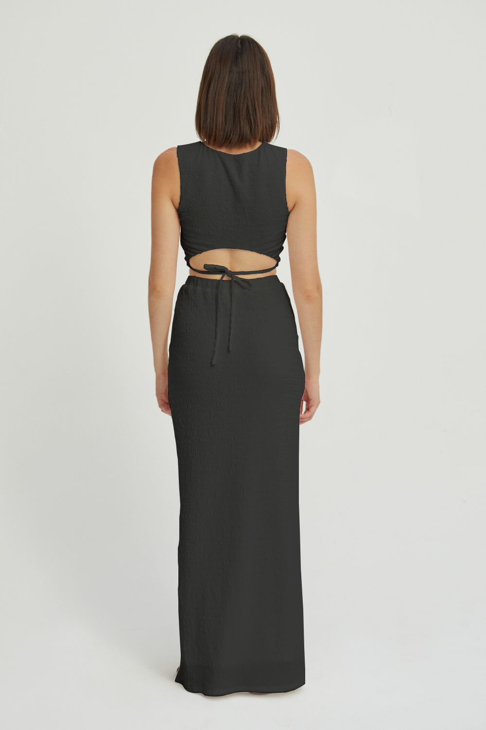 Maribel High Neck and High Waisted Skirt Set