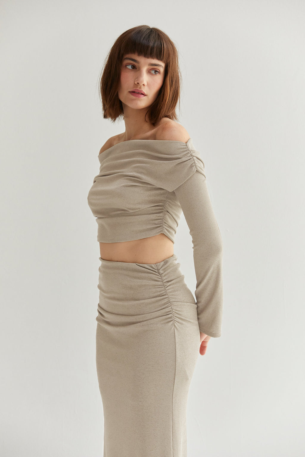 Jill Off Shoulder Cropped Two Piece Set