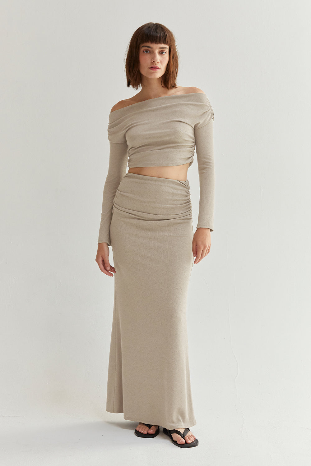 Jill Off Shoulder Cropped Two Piece Set