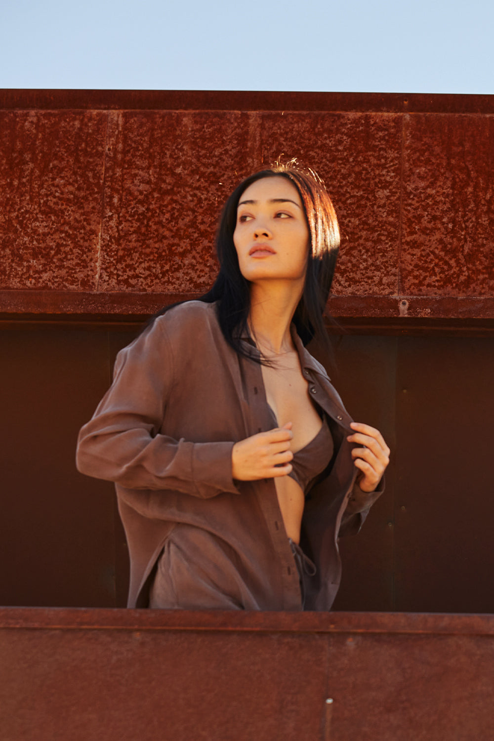 Colette Bralette & Button Up Cupro Set