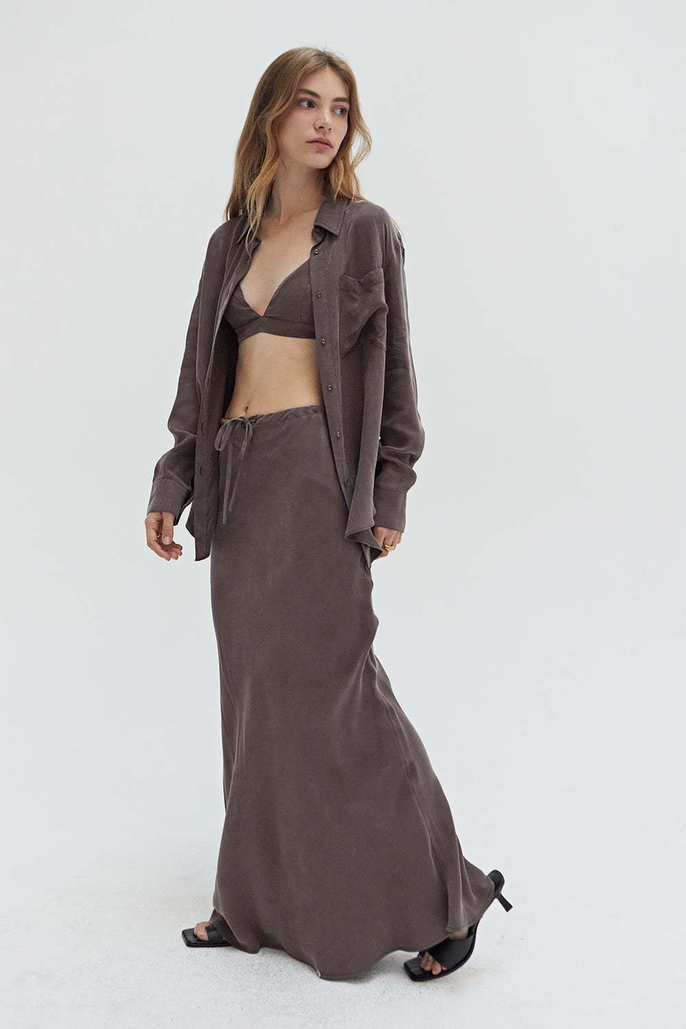 Colette Bralette & Button Up Cupro Set