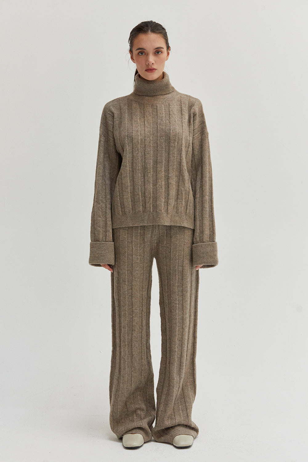 Kai Ribbed Knit Two Piece Sweater Set