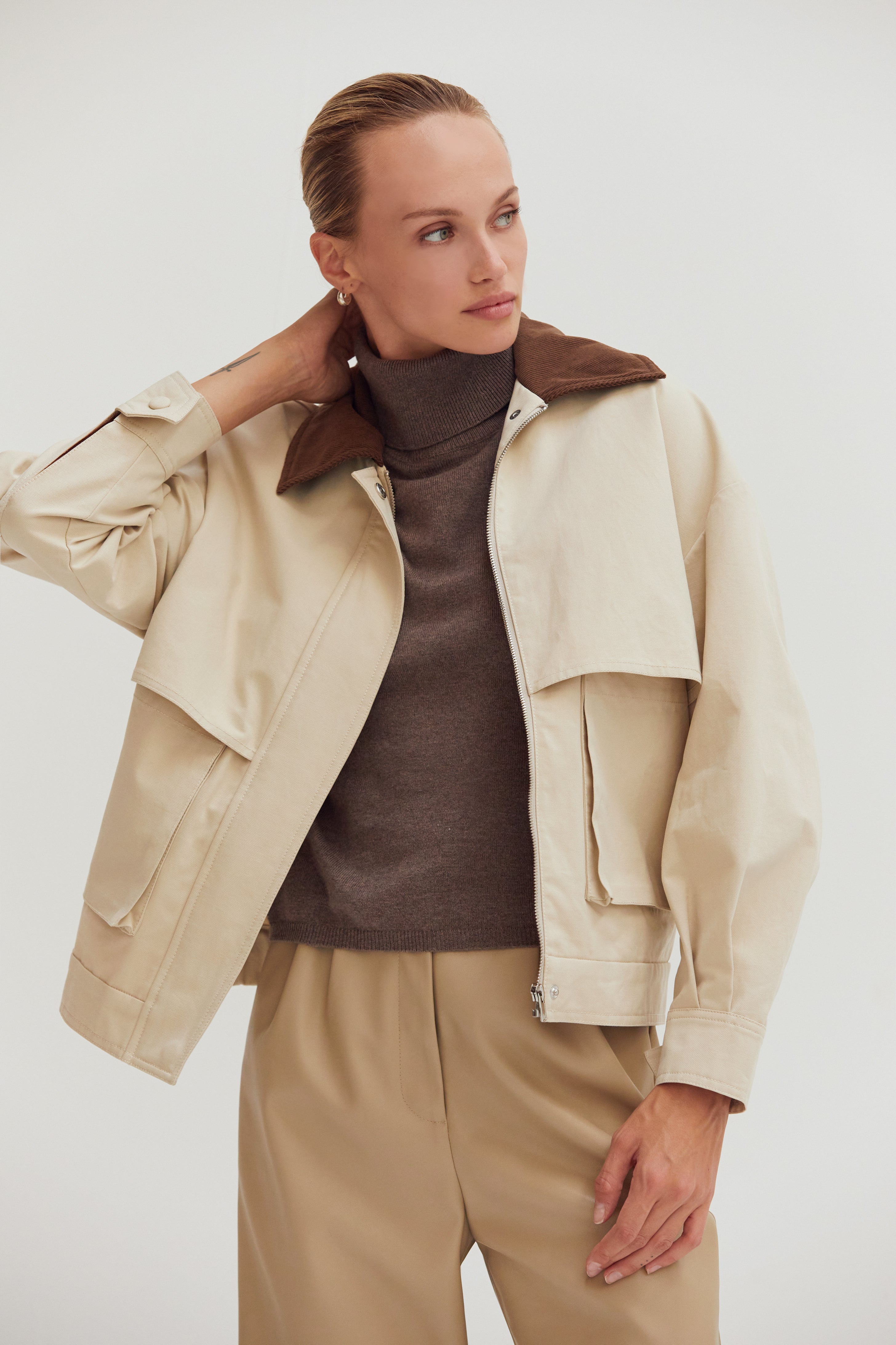 Alexis Contrast Collar Canvas Barn Jacket