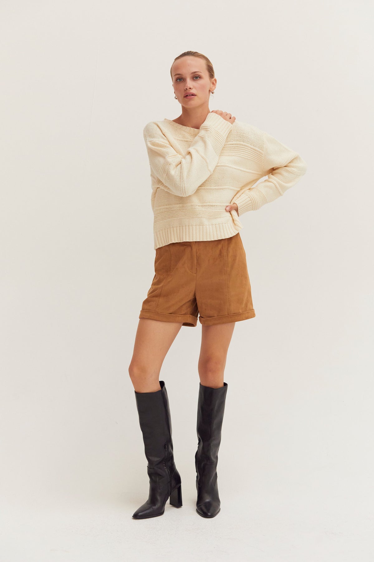 Lori Suede Cuffed Shorts