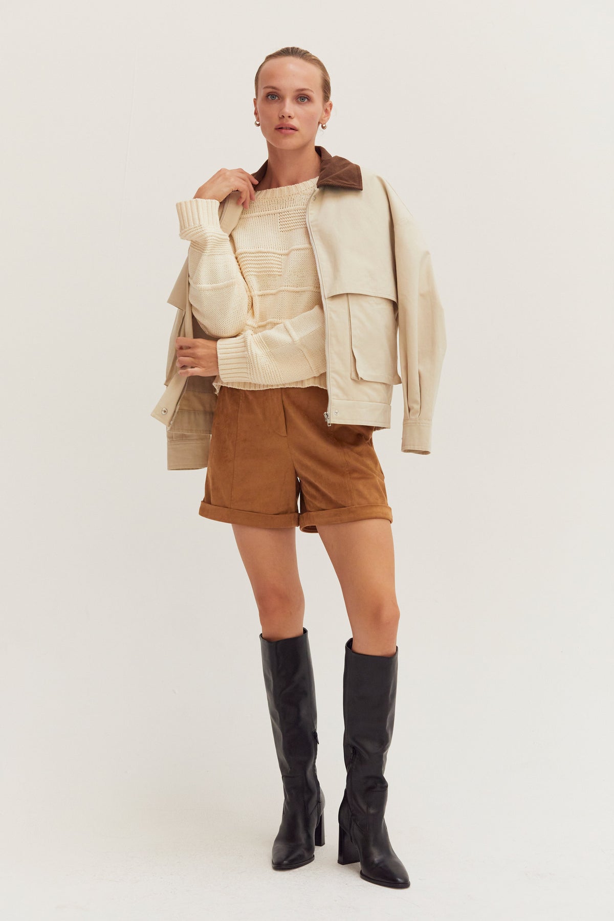 Lori Suede Cuffed Shorts