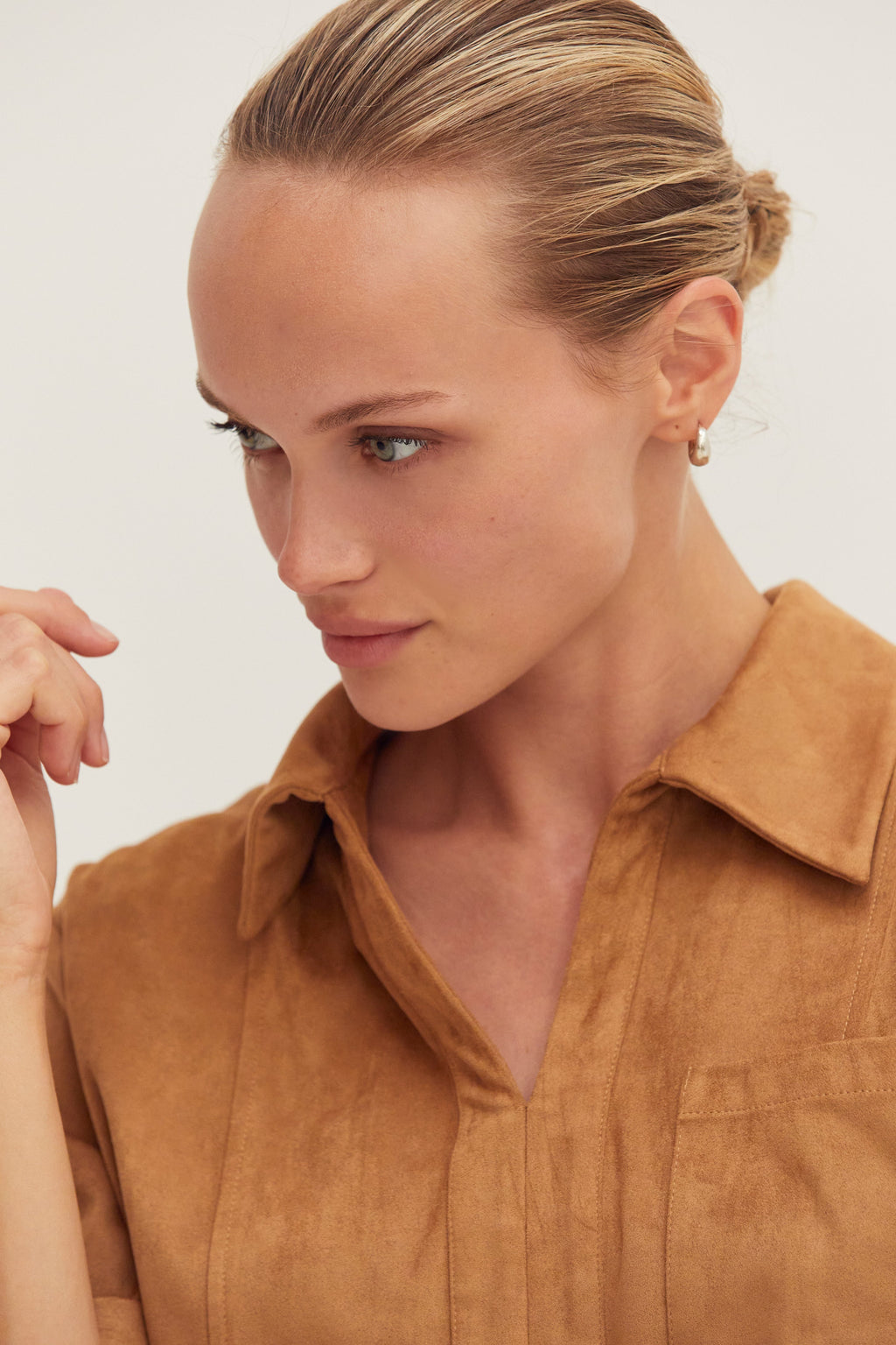 Lori Suede Cropped Shirt