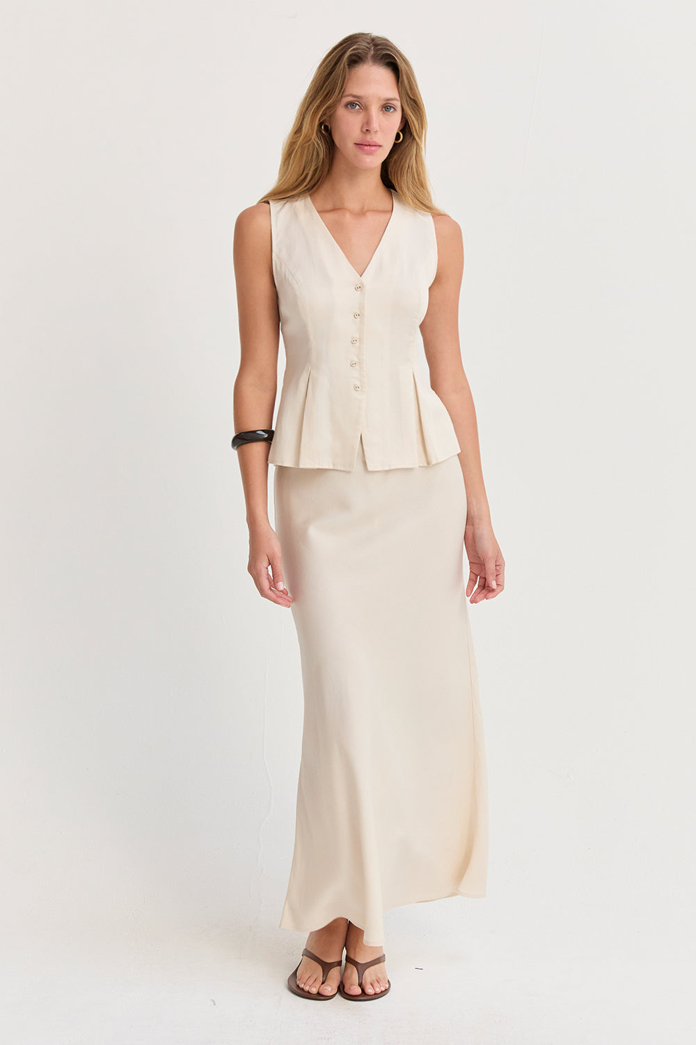 Jace Pleated Lyocell Vest