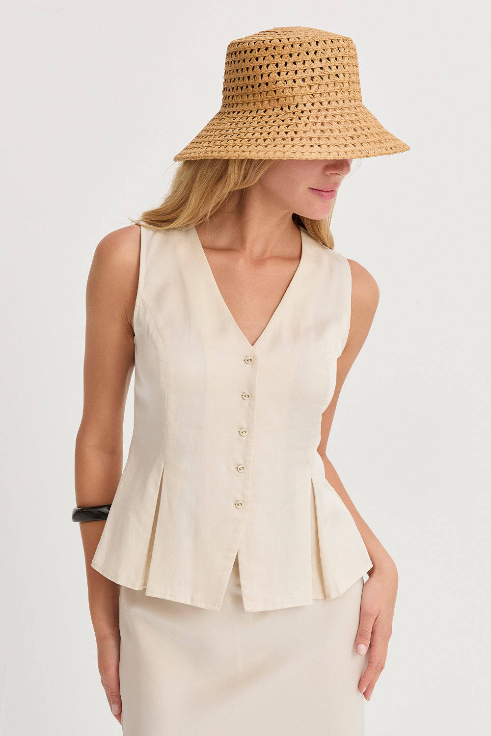 Jace Pleated Lyocell Vest