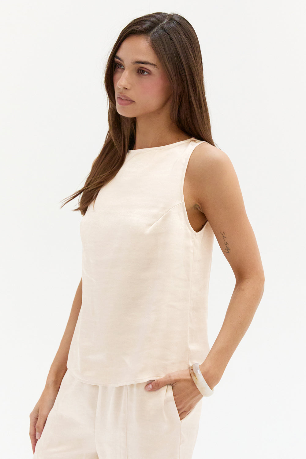 Dawn Satin Sleeveless Top