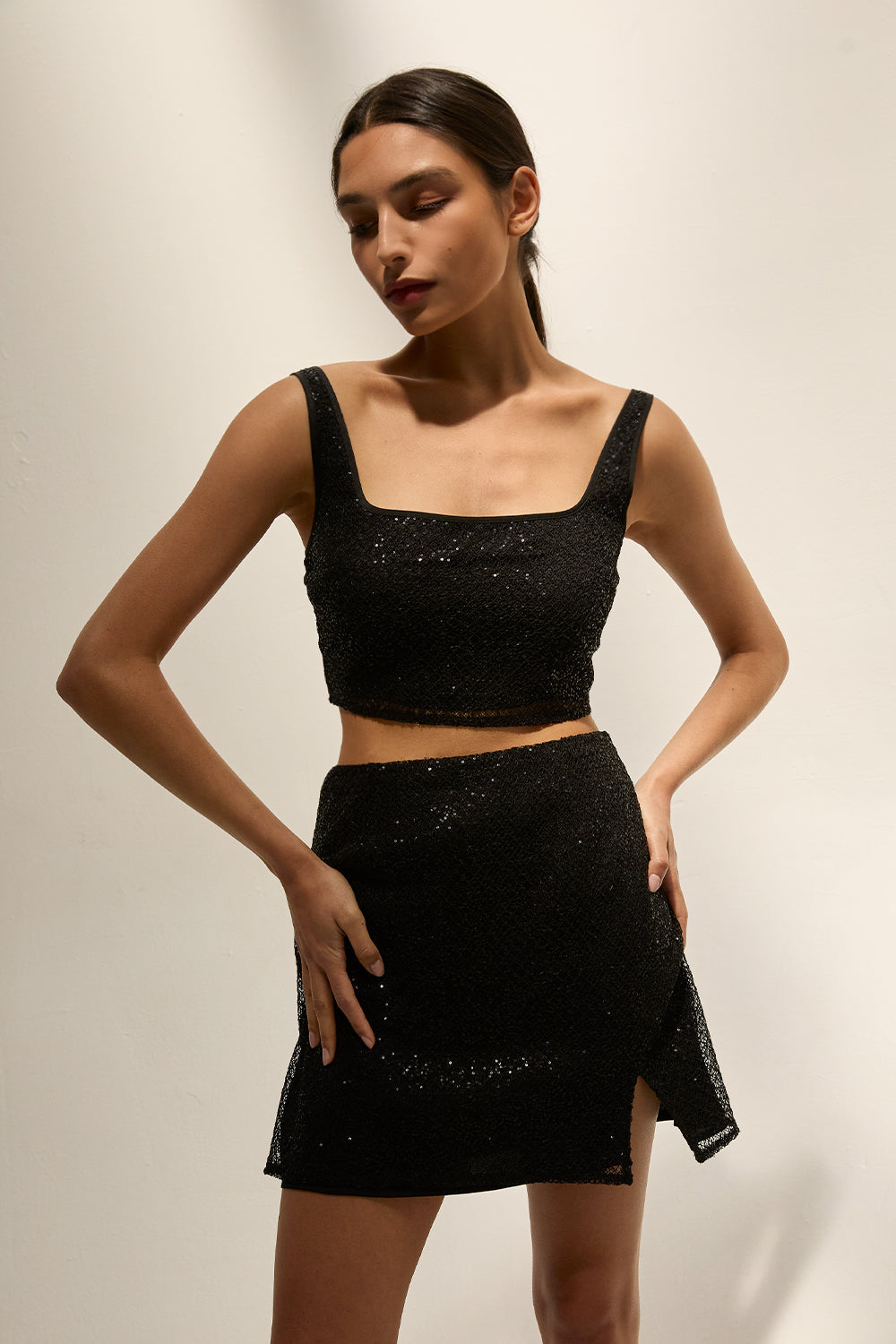Roxanna Beaded Crop Top