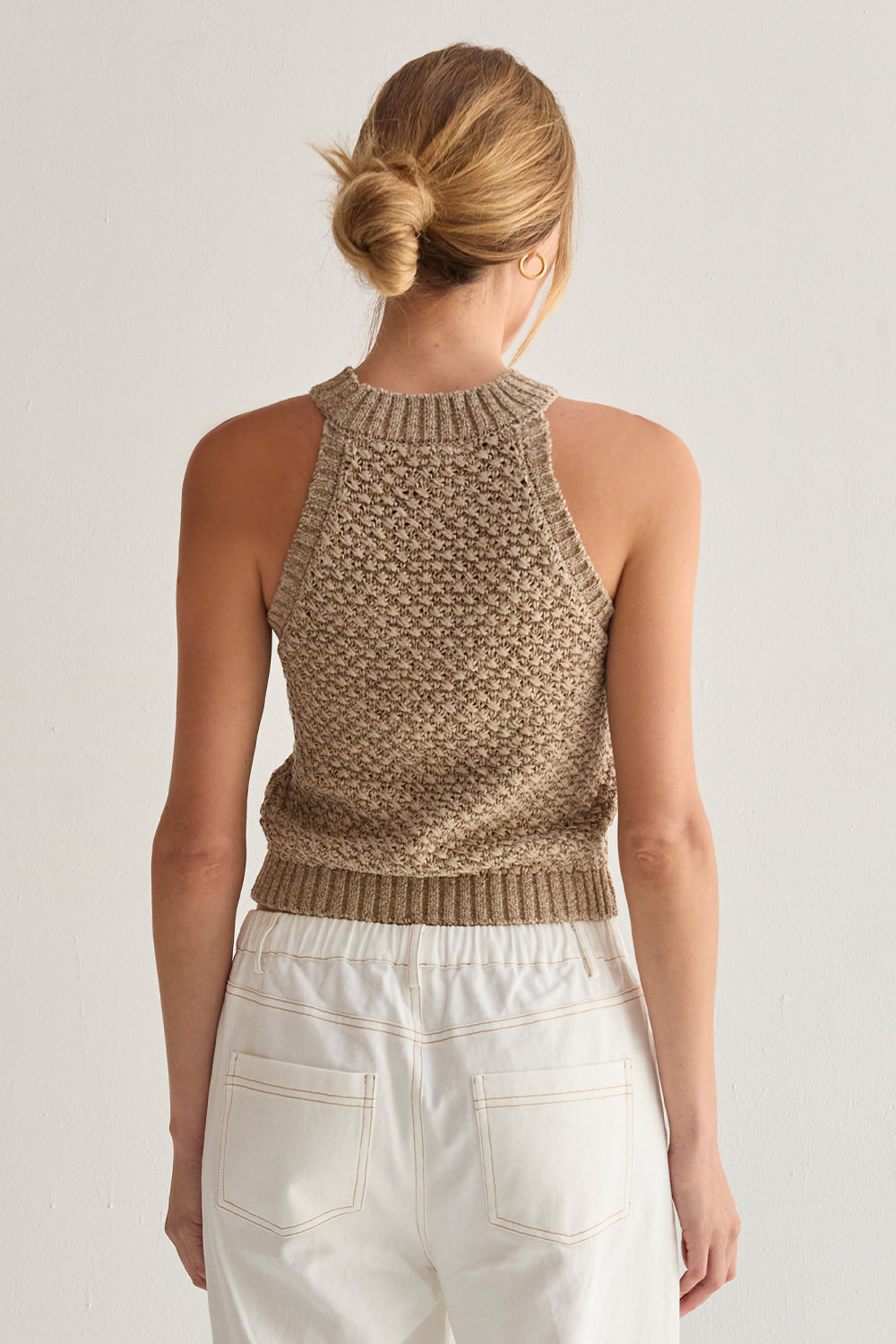 Jemma Basket Weave Halter Knit Top