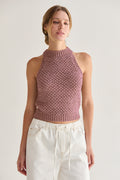 Jemma Basket Weave Halter Knit Top