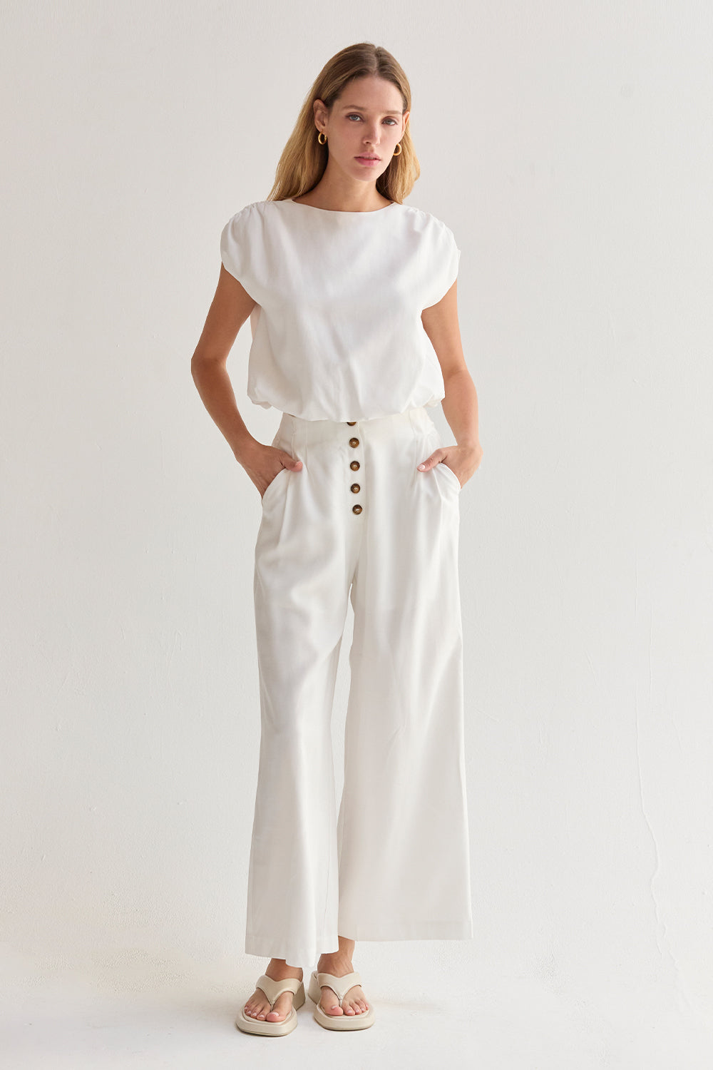 Samara High Waisted Wide Leg Culotte Pants