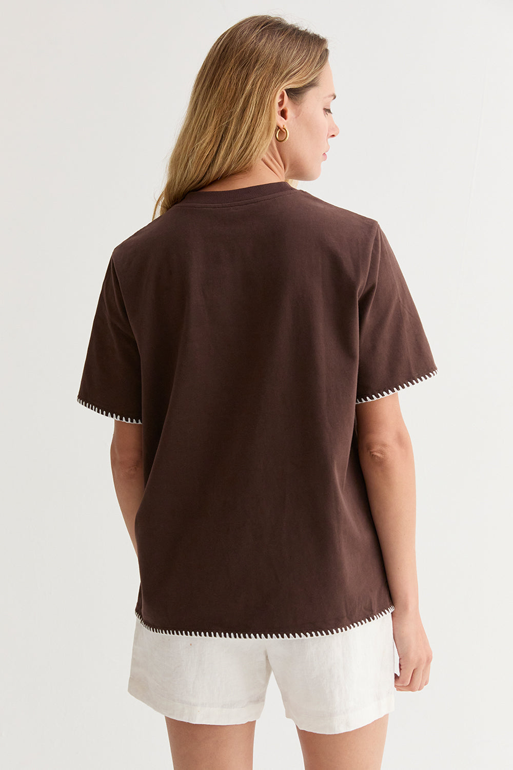 Olivia Blanket Stitch Boxy T-Shirt