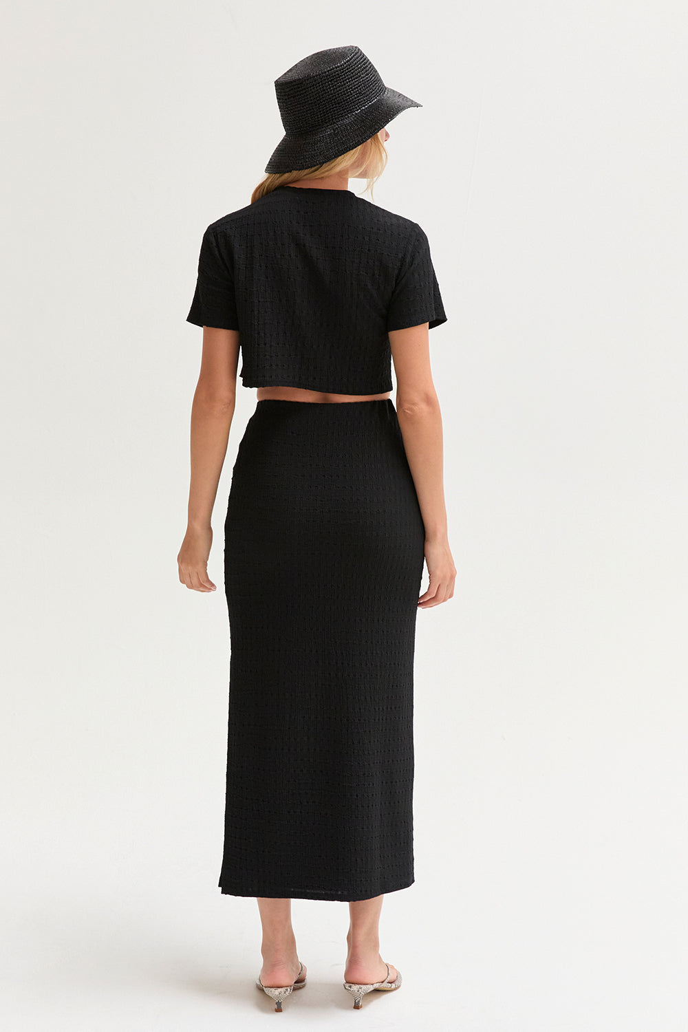 Jenna Textured Knit Two Piece Skirt Set